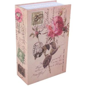 Security Box, Haofy Buchtresor mit Schluessel, Geldkassette in Wörterbuchform, Abschließbar Book Buch Safe zum Aufbewahren von Geld, Rose Diary Style