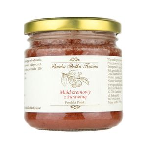 Czysta świeżość: 250g Sweet Land Apiary Raw & Pure Kremowy miód kwiatowy z żurawiną 🍯🍒"