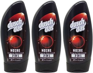 3x duschdas Duschgel Men NOIRE 250ml 2-in-1-Shampoo anregender Zedernholzduft
