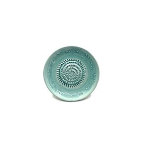 Kaladia Keramik Reibeteller handbemalt in Türkis - Durchmesser ca. 12cm - spülmaschinengeeignet