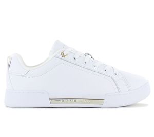 Tommy Hilfiger Chique Court Sneaker - Damen Schuhe Leder Weiß FW0FW07634-YBS , Größe: EU 40 UK 6.5