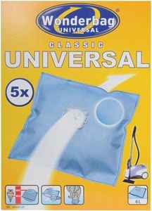 Beutel für einen Staubsauger, Rowenta WB406140, WonderBag Classic, Staubsaugerbeutel, Set mit 5 Beuteln + 1 Adapterring (universal), 3-lagig, Universal