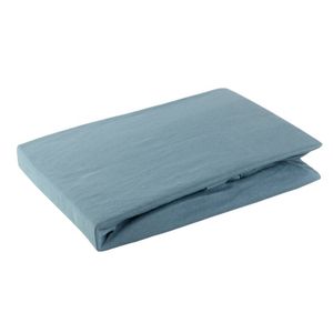 Design91 Spannbettlaken mit Gummizug JERSEY blau 120x200 25CM 125