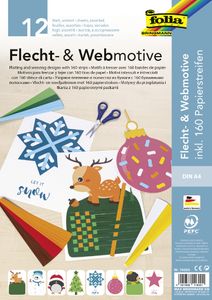 folia Flecht- & Webmotive Set "XMAS" DIN A4 12 Blatt  und 160 Flechtstreifen
