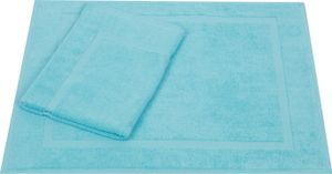Betz 2-er Set Badvorleger 50x70 cm PREMIUM Badematte Badteppich Duschvorleger 100% Baumwolle 650g/m²  Farbe: türkis