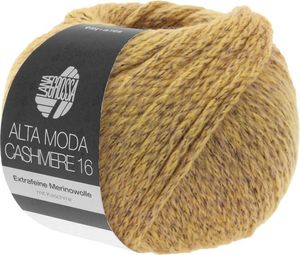 Lana Grossa ALTA MODA Cashmere 16 50 g supersoftes Kettengarn aus extrafeiner Wolle mit Kaschmir 110 m, Farbe:050 - Graugelb