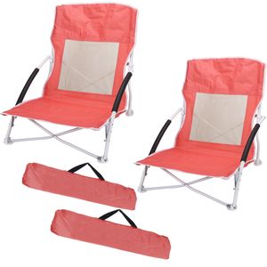 Doppelpack Strandstuhl faltbar bis 110kg Faltstuhl Sonnenstuhl Campingstuhl Klappstuhl Liegestuhl Apricot 2 x