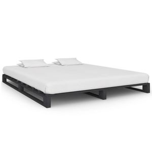 Maison Exclusive Rám postele z paliet sivý, masívna borovica 160 x 200 cm