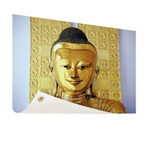 Gartenposter - 120x80 cm - Goldenes Buddha-Bild  - Modernes Wandbilder