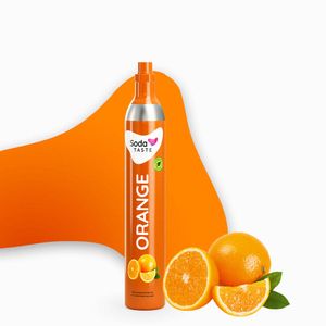 SodaTASTE Orange - CO2-Tauschzylinder, zuckerfrei für bis zu 60l gesprudeltes Wasser mit Geschmack