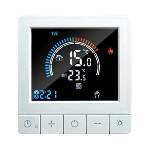 Digital LCD Raumthermostat Thermostat mit Kindersicherung Wandthermostat Unterputz Fußbodenheizung Innenthermometer, Raumthermostat für 16A Elektroheizung,NTC-Sensor, Programmierbarer Wandheizung,weiß