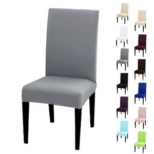 Stuhlhusse Stretch Grau elastischer Universal Stuhlüberzug Esszimmer Stuhlbezug Dehnbar, 1 Stück