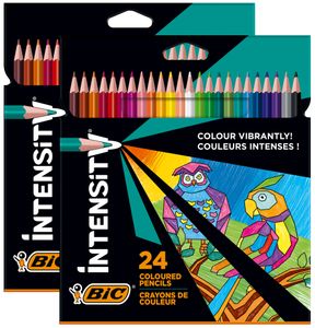 BIC Intensity Buntstifte - Aquarellstifte - 24 versch. Farben, 2 x 24er Pack