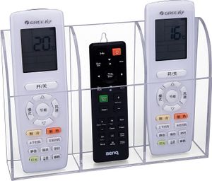 Fernbedienung Halter Organizer, TV Klimaanlage Wandhalterung oder Tischhalter Aufbewahrungs Kasten aus transparentem Acryl für 3 Fernbedienungen