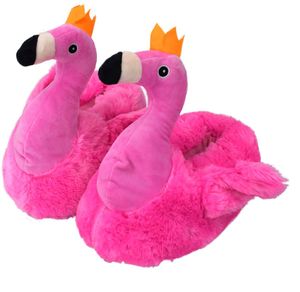 Flamingo Kuschel Fun Hausschuhe pink 31/32 - 41/42 für Kinder und Erwachsene, Schuhgröße:33 - 34