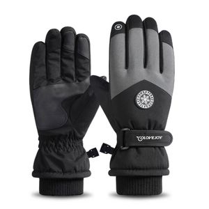 Herren Schwarz Skihandschuhe für Erwachsene Winterhandschuhe Reithandschuhe Wasserdichte und Winddichte Rutschfeste Warme Handschuhe