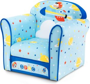 COSTWAY Kindersessel Kindersofa Kindercouch Babysessel für Mädchen und Jungen Kindermöbel Kinder Sessel Schaumstoff (Raumschiff)