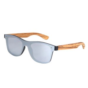 Sonnenbrille randlos Holz Unisex silberne Gläser