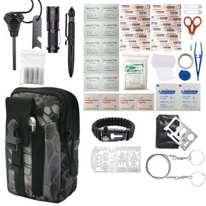 65 in 1 Survival Kit, 34 in 1 Komplettes Erste-Hilfe-Set, Outdoor Camping Ausrüstung Notfall Gear Kits
