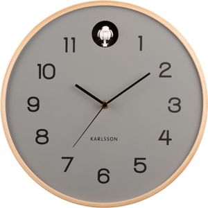 Karlsson Wanduhr Modell: KA5886GY mit Holzgehäuse und grauem Zifferblatt