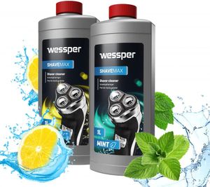 Wessper Scherkopfreiniger zum Nachfüllen geeignet für die Rasierer von Braun Clean & Renew Synchro Activator und Pulsonic Series 3/5/7/8/9, 2x1 Liter (Minze + Zitrone)