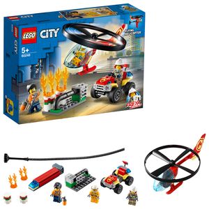 LEGO 60248 City Einsatz mit dem Feuerwehrhubschrauber, fliegendes Feuerwehr Spielzeug ab 5 Jahre, Set mit Hubschrauber und Quad