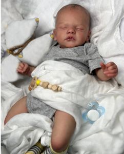45 cm již hotový Reborn Baby Sam v novorozenecké velikosti, realistická, měkká, příjemná dětská kůže s 3D malbou a viditelnými žilkami, muñeca bebe