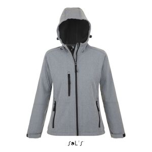 Womens Hooded Softshell Jacket Replay - Farbe: Grey Melange - Größe: L