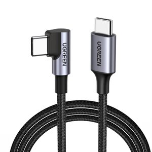 Ugreen kabel US255 50122 USB-C (přímý) / USB-C (úhlový) PD QC 60W 3A 0,5 m - šedý