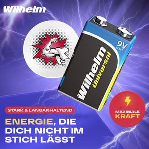 4 x Wilhelm Universal 9V Block Batterien auch für 10 Jahres Rauchmelder geeignet Longlife Blockbatterie für maximale Lebensdauer 6LR61 9 Volt 4 x Wilhelm Universal 9V Block Batterien auch für 10 Jahres Rauchmelder geeignet Longlife Blockbatterie für maximale Lebensdauer 6LR61 9 Volt