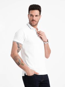 Ombre Clothing Herren-T-Shirt mit Kragen Titannula weiß XXL