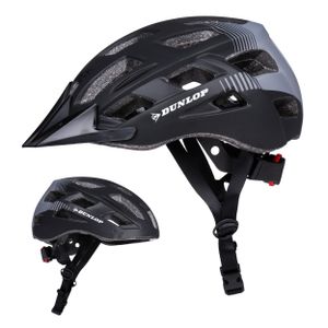 Dunlop Fahrradhelm - Verstellbar von 58 bis 61 CM - Größe L - mit LED-Beleuchtung - 3 Lichtmodi - Schwarz