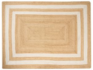 BELIANI Teppich Beige Jute Rechteckig 300x400 cm Geometriches Muster Handgemacht Boho Modern Kurzhaar für Fußbodenheizung Wohnzimmer Ausstattung