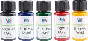 VBS Stoffmalfarbe "Grundfarben-Set", 5 Farben à 50 ml