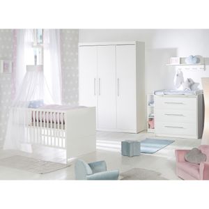 roba Kinderzimmerset 'Maren' 3-teilig - Bett 70x140 + Wickelkommode schmal + Kleiderschrank 3-türig