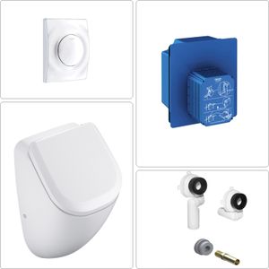 VIGOUR DERBY Urinal spülrandlos mit SoftClose Deckel und Grohe Zubehör, weiß