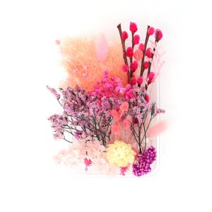 Blüten Box mit getrockneten Blumen - Pink und Rosa Trockenblumen zum Basteln