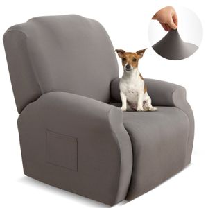 4-teilige Sofaschutz Hund Sesselschoner Sesselbezug für Relaxsessel Stretch Sessel überzug Sesselhussen Hussen für Stühle mit Armlehnen, 1-Sitzer