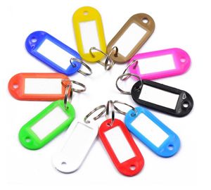 100 Stück Schlüsselanhänger zum Beschriften [bunten Farben] - Schlüsselschilder Set beschriftbar | farbige Schlüsselringe zum Beschriften |  Schlüsselring Kunststoff mit auswechselbaren Etiketten
