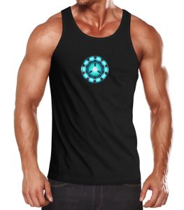 Herren Tanktop Arc Reactor Iron Comic Film Blockbuster Parodie Eisen Mann Moonworks® schwarz L