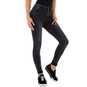 Ital-Design Damen Jeans Skinny Jeans Schwarz Gr.36