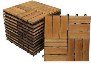 Holzfliesen Set 33 Stück = 3 m ² Akazie Modell 02