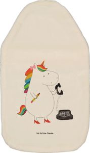 Mr. & Mrs. Panda Wärmflasche Einhorn Sekretärin - Weiß - Geschenk, Steuerkanzlei, Einhorn Deko, Bettflasche, Steuerbüro, Einhörner, Wärmflasche mit Bezug, Büro, Unicorn