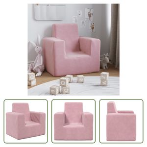 The Living Store Kindersofa Rosa Weich Plüsch