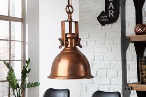 Design Hängelampe INDUSTRIAL 45cm kupfer geflammt Industrial Stil