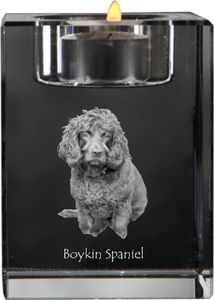 Boykin Spaniel - Kerzenhalter mit Hundefoto, Teelichthalter aus Kristall, personalisiertes Geschenk der Marke Art-Dog