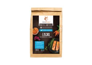 Wildfang Junior Premium Trockenfutter für Welpen mit 60% Lachs 6 kg, getreidefrei, glutenfrei, hypoallergen