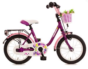 Kinderfahrrad 14 Zoll Rücktrittbremse Fahrrad Kinderrad Mädchenfahrrad Lila Pink
