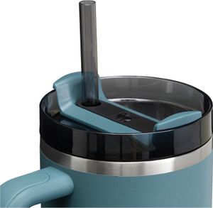 Stanley Quencher H2.0 FlowState Trinkflasche 1.2L Thermobecher Kühlt 11 Stunden 48 Stunden Eisgekühlt Spülmaschinenfest Thermosflasche BPA Frei Kaffeebecher To Go Blue Spruce