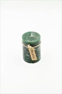 Rustik Stumpenkerze Dunkelgrün 100 x 70 mm durchgefärbt Gastro Kerzen